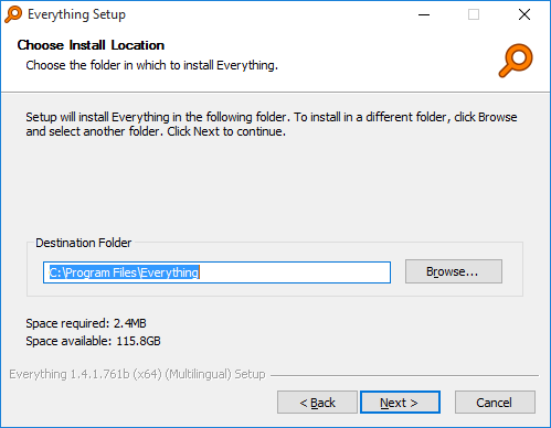 Everything Installer Install Location